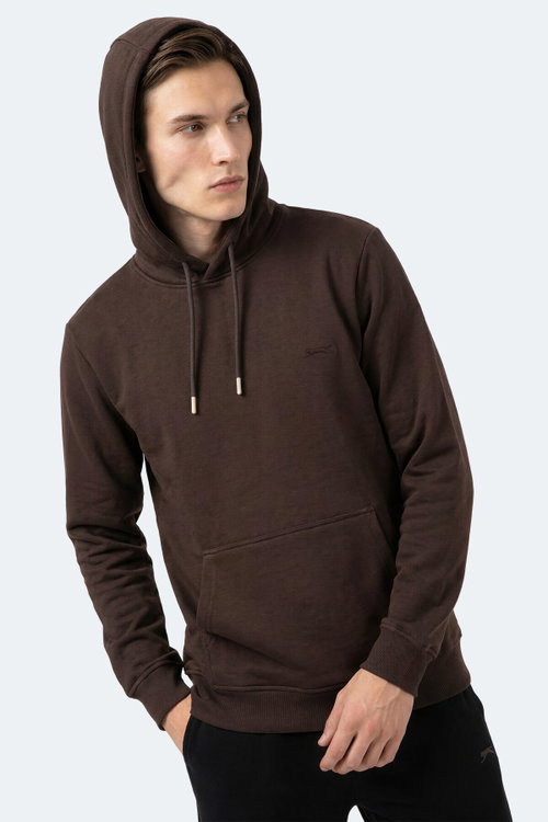 Slazenger KEVRO I Erkek Kapüşonlu Kahve Sweatshırt