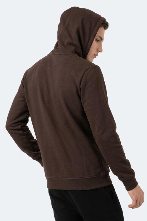 Slazenger KEVRO I Erkek Kapüşonlu Kahve Sweatshırt