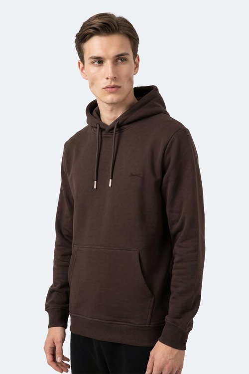 Slazenger KEVRO I Erkek Kapüşonlu Kahve Sweatshırt