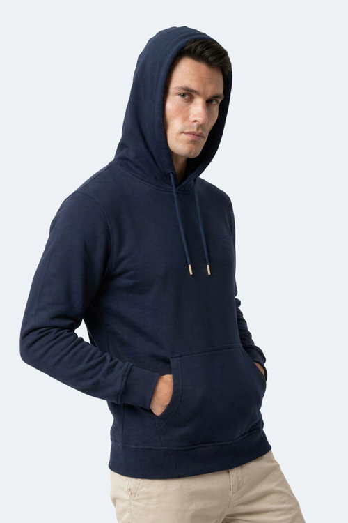 Slazenger KEVRO I Erkek Kapüşonlu Lacivert Sweatshırt