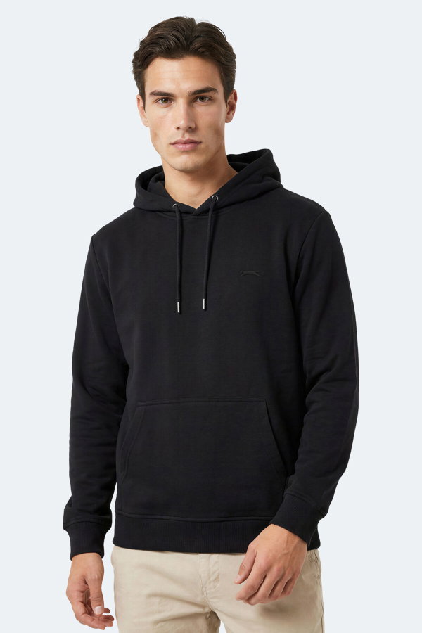 Slazenger KEVRO I Erkek Kapüşonlu Siyah Sweatshırt