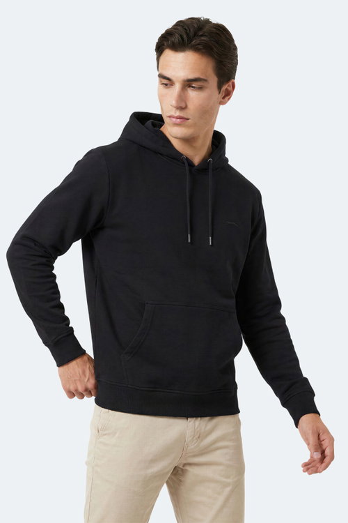 Slazenger KEVRO I Erkek Kapüşonlu Siyah Sweatshırt