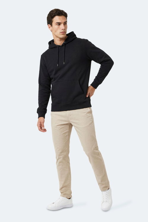 Slazenger KEVRO I Erkek Kapüşonlu Siyah Sweatshırt