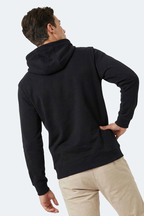 Slazenger KEVRO I Erkek Kapüşonlu Siyah Sweatshırt
