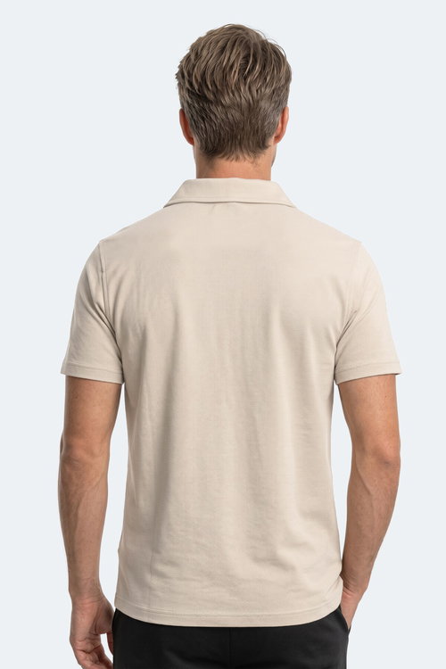 Slazenger KHAN Erkek Polo Yaka Bej Tişört