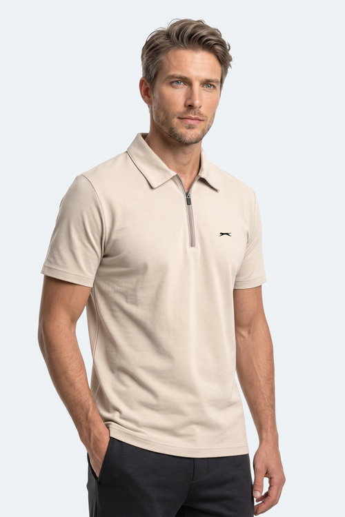 Slazenger KHAN Erkek Polo Yaka Bej Tişört
