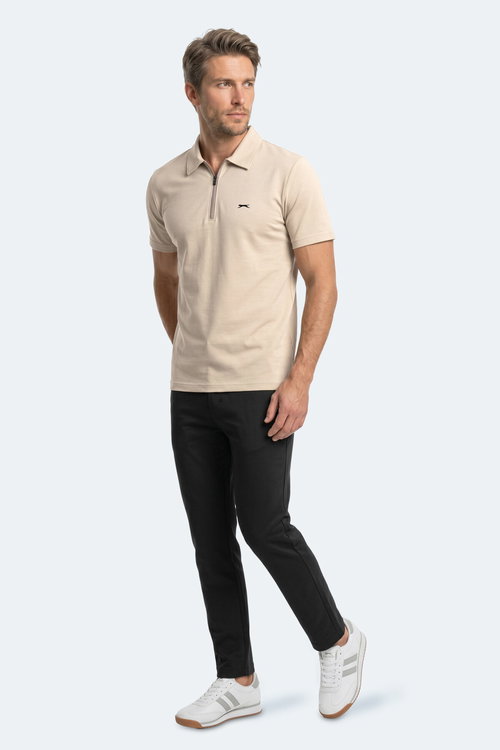 Slazenger KHAN Erkek Polo Yaka Bej Tişört