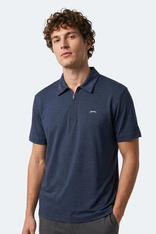 Slazenger KHAN Erkek Polo Yaka Lacivert Tişört