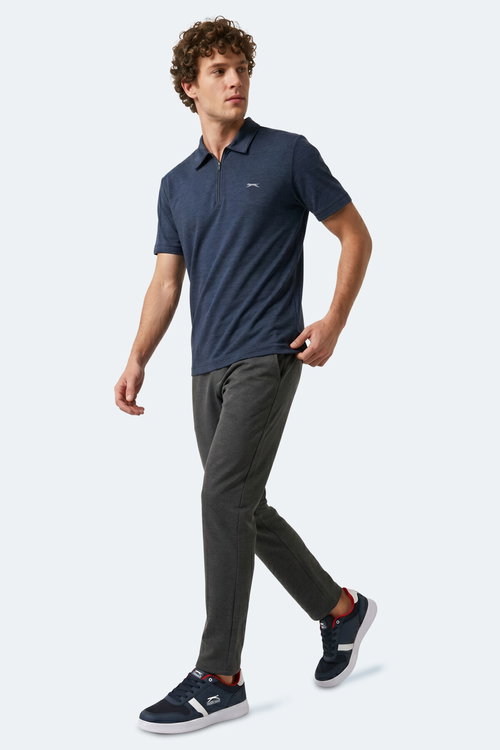 Slazenger KHAN Erkek Polo Yaka Lacivert Tişört