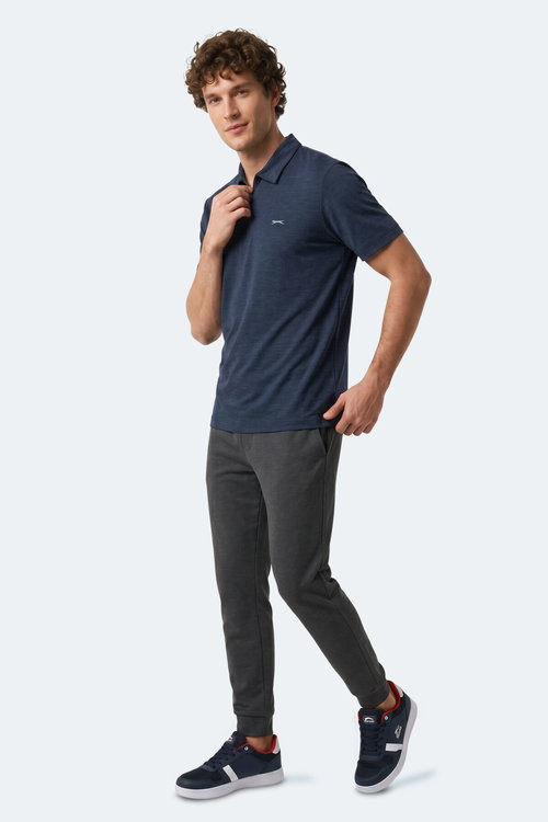 Slazenger KHAN Erkek Polo Yaka Lacivert Tişört