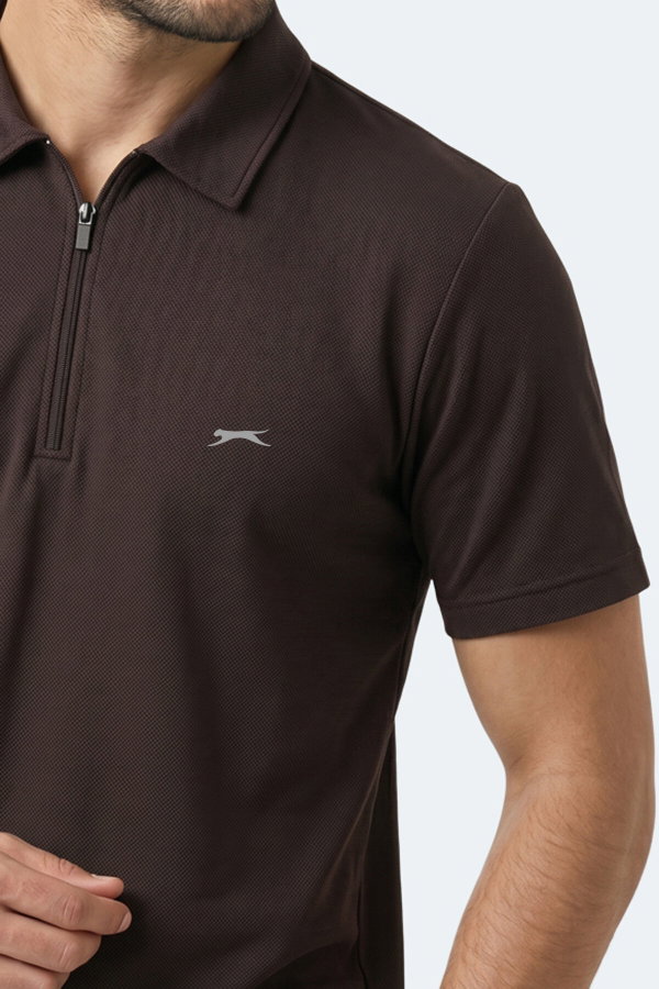 Slazenger KHAN Erkek Polo Yaka Kahve Tişört