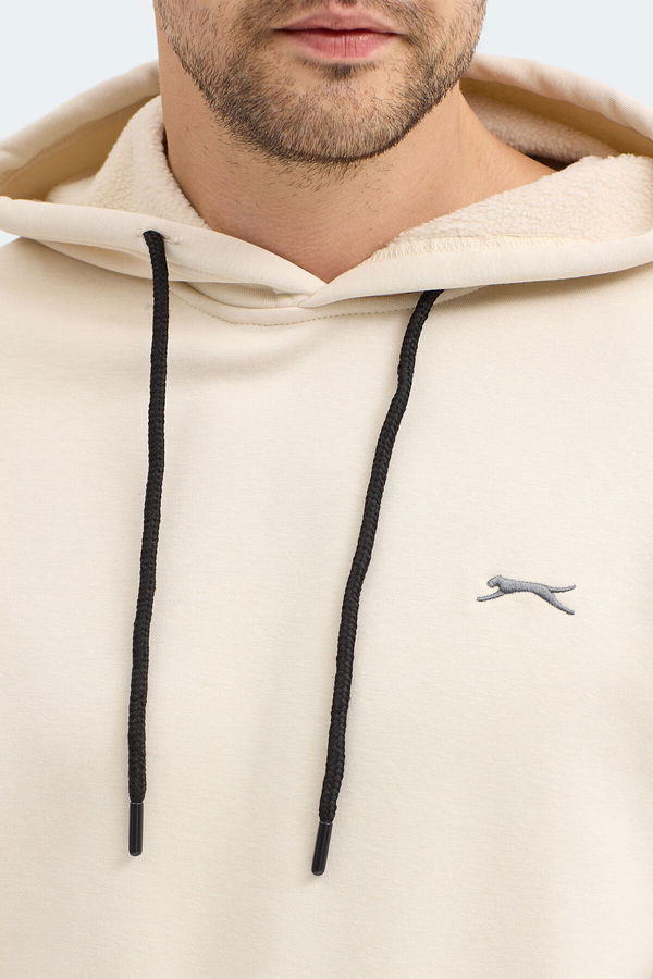 Slazenger KICKSON IN Erkek Kapüşonlu Cepli Bej Sweatshırt