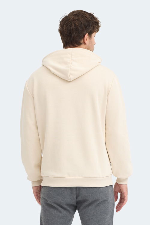Slazenger KICKSON IN Erkek Kapüşonlu Cepli Bej Sweatshırt