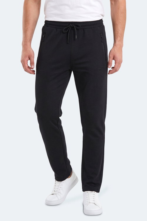 Slazenger KINGSTOR I Erkek Fermuar Cepli Siyah Eşofman Altı