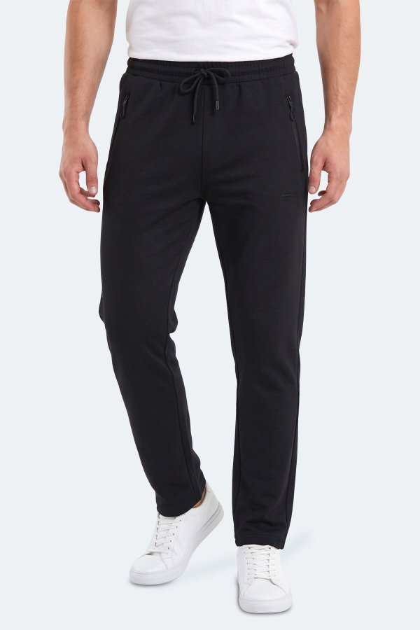 Slazenger KINGSTOR I Erkek Fermuar Cepli Siyah Eşofman Altı