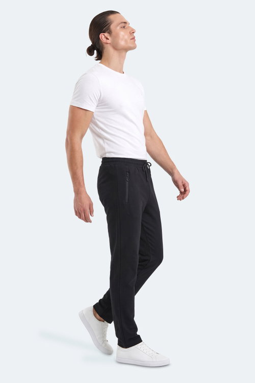 Slazenger KINGSTOR I Erkek Fermuar Cepli Siyah Eşofman Altı