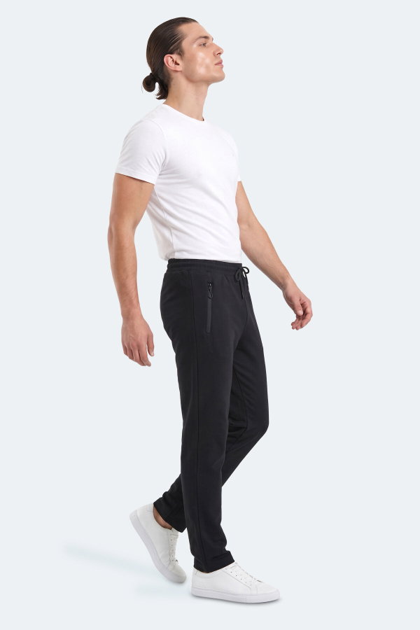 Slazenger KINGSTOR I Erkek Fermuar Cepli Siyah Eşofman Altı