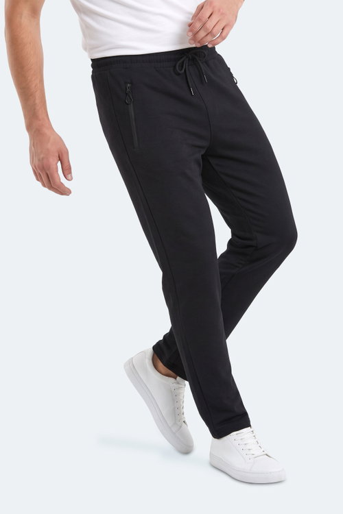 Slazenger KINGSTOR I Erkek Fermuar Cepli Siyah Eşofman Altı