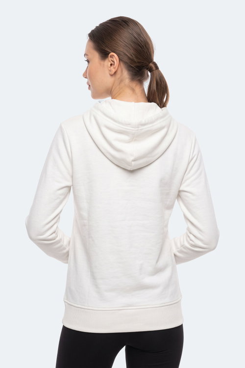 Slazenger KIRON I Kadın Kapüşonlu Beyaz Sweatshırt
