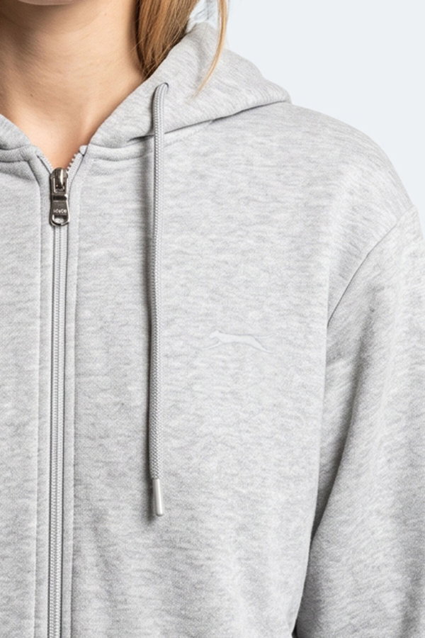 Slazenger KIRON I Kadın Kapüşonlu Gri Sweatshırt