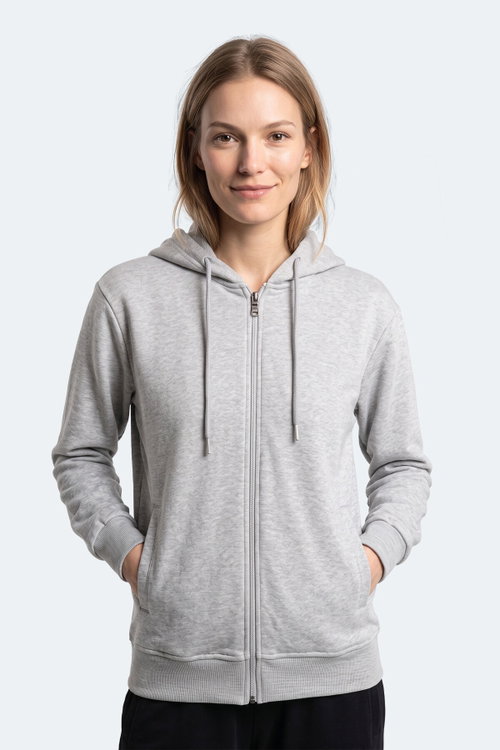 Slazenger KIRON I Kadın Kapüşonlu Gri Sweatshırt