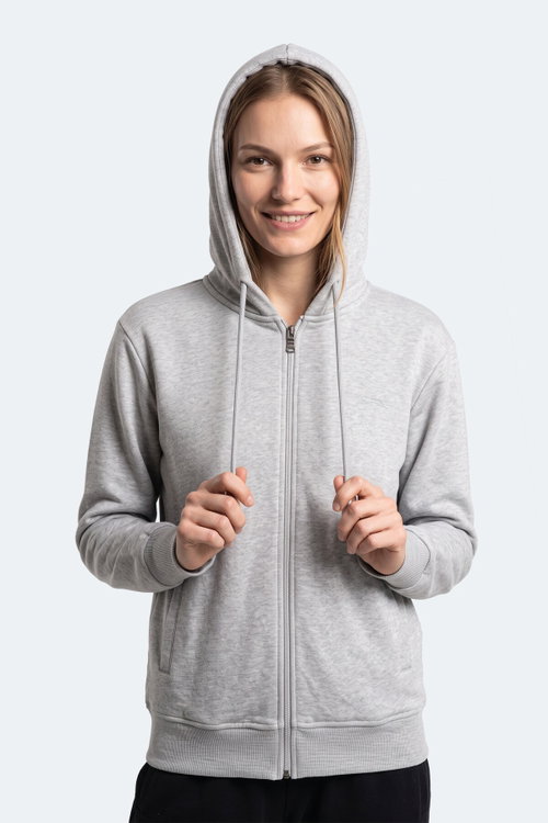 Slazenger KIRON I Kadın Kapüşonlu Gri Sweatshırt