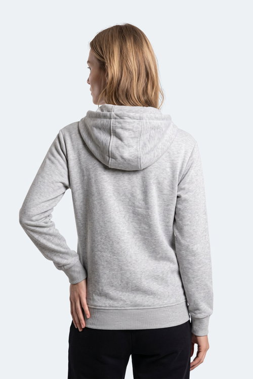 Slazenger KIRON I Kadın Kapüşonlu Gri Sweatshırt