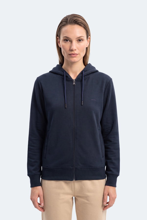 Slazenger KIRON I Kadın Kapüşonlu Lacivert Sweatshırt