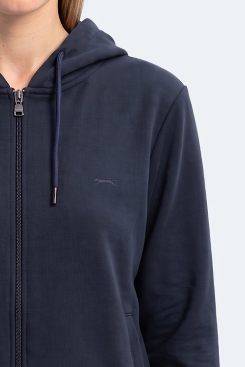 Slazenger KIRON I Kadın Kapüşonlu Lacivert Sweatshırt