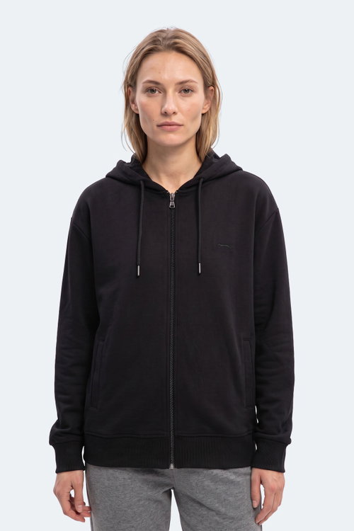 Slazenger KIRON I Kadın Kapüşonlu Siyah Sweatshırt