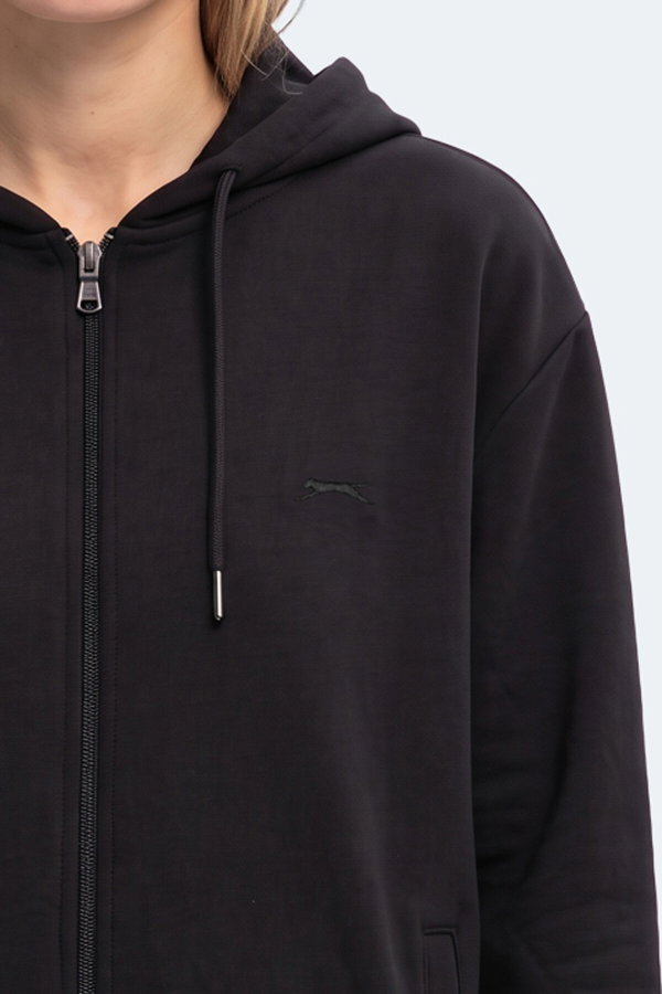 Slazenger KIRON I Kadın Kapüşonlu Siyah Sweatshırt
