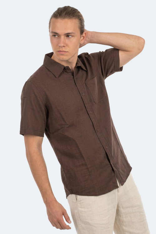 Slazenger KIRTIDA Erkek Kahve Gömlek