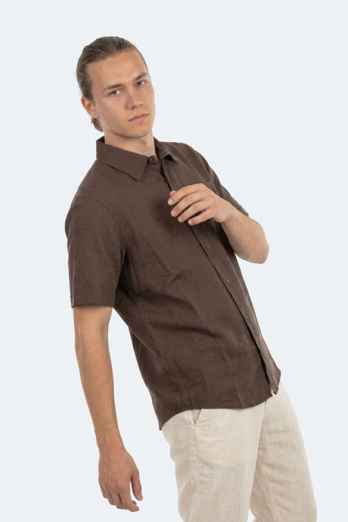 Slazenger KIRTIDA Erkek Kahve Gömlek