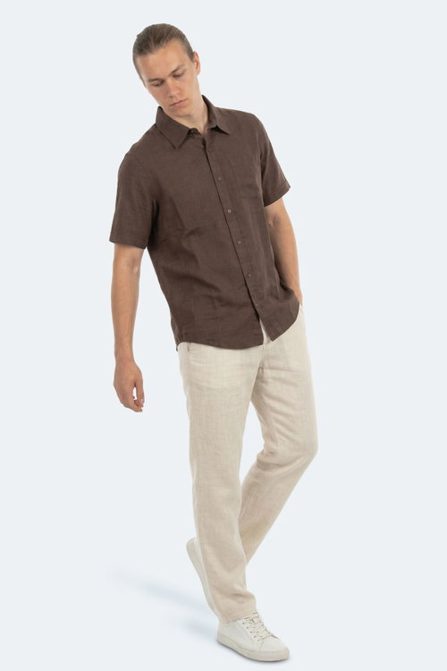Slazenger KIRTIDA Erkek Kahve Gömlek