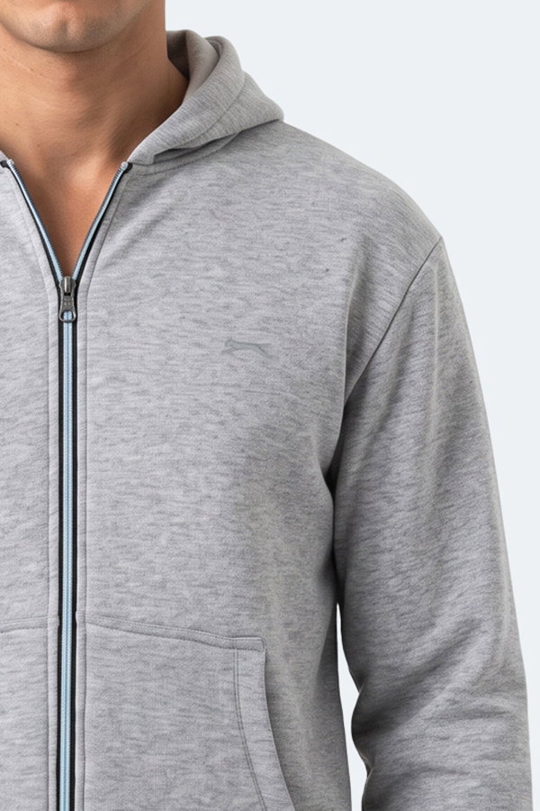 Slazenger KISHAN I Erkek Kapüşonlu Gri Sweatshırt