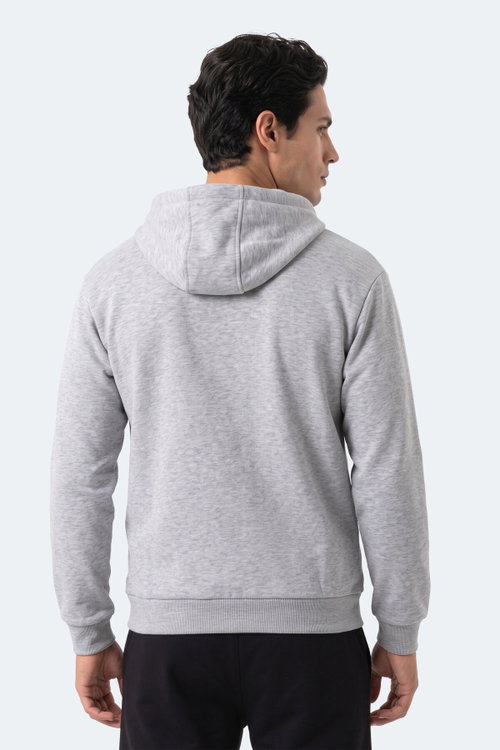 Slazenger KISHAN I Erkek Kapüşonlu Gri Sweatshırt