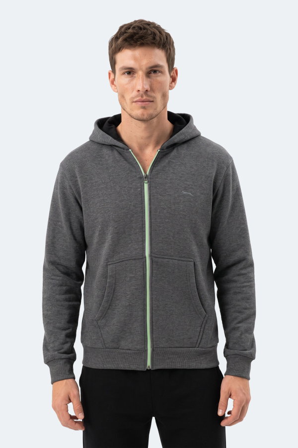 Slazenger KISHAN I Erkek Kapüşonlu Koyu Gri Sweatshırt