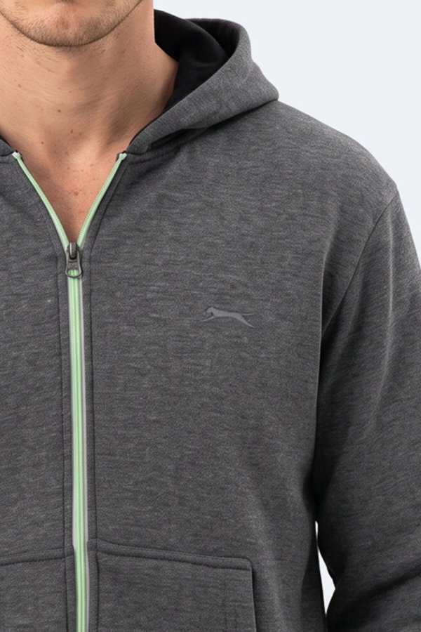 Slazenger KISHAN I Erkek Kapüşonlu Koyu Gri Sweatshırt