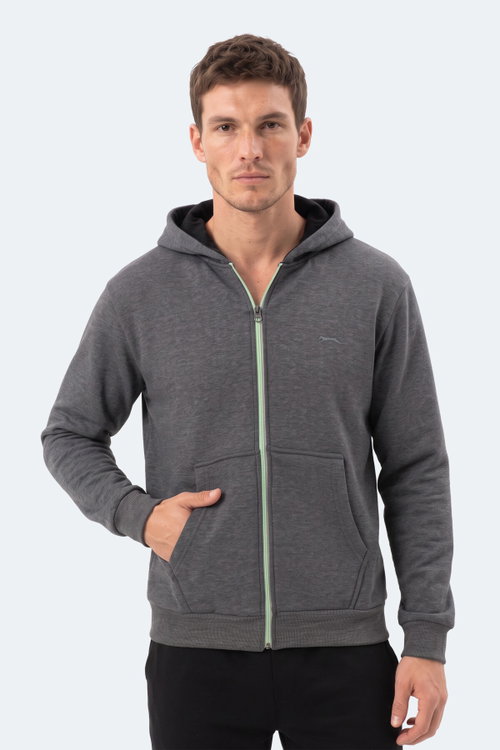 Slazenger KISHAN I Erkek Kapüşonlu Koyu Gri Sweatshırt