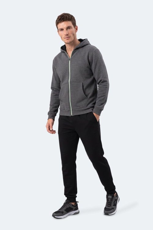 Slazenger KISHAN I Erkek Kapüşonlu Koyu Gri Sweatshırt