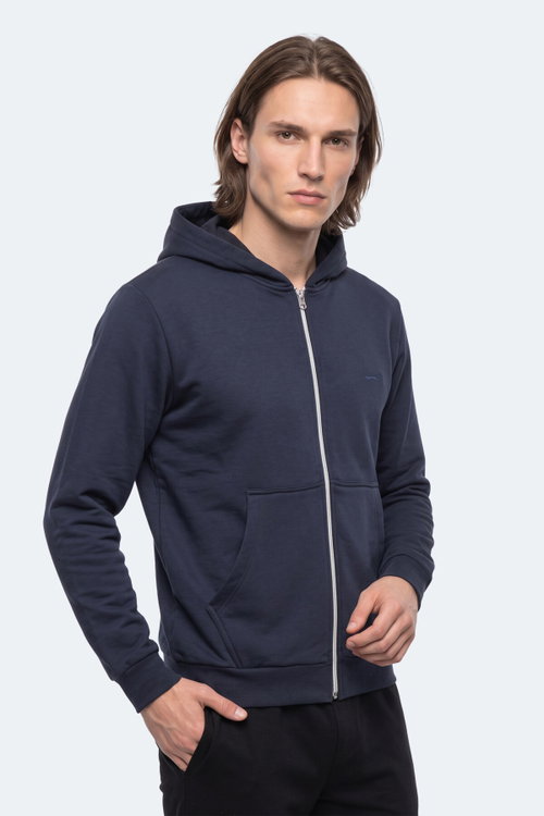 Slazenger KISHAN I Erkek Kapüşonlu Lacivert Sweatshırt