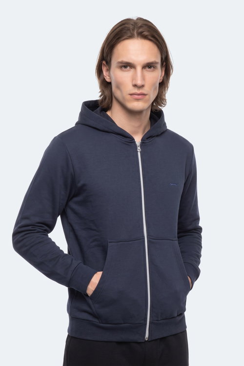 Slazenger KISHAN I Erkek Kapüşonlu Lacivert Sweatshırt