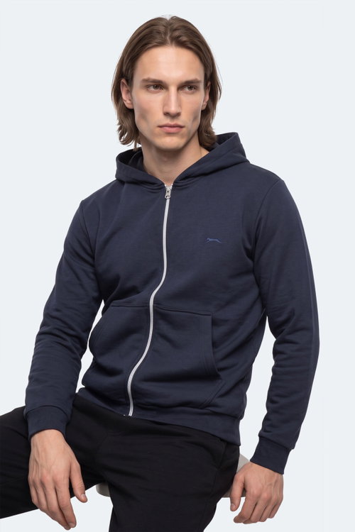 Slazenger KISHAN I Erkek Kapüşonlu Lacivert Sweatshırt