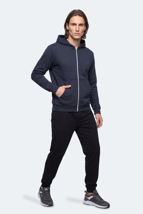 Slazenger KISHAN I Erkek Kapüşonlu Lacivert Sweatshırt