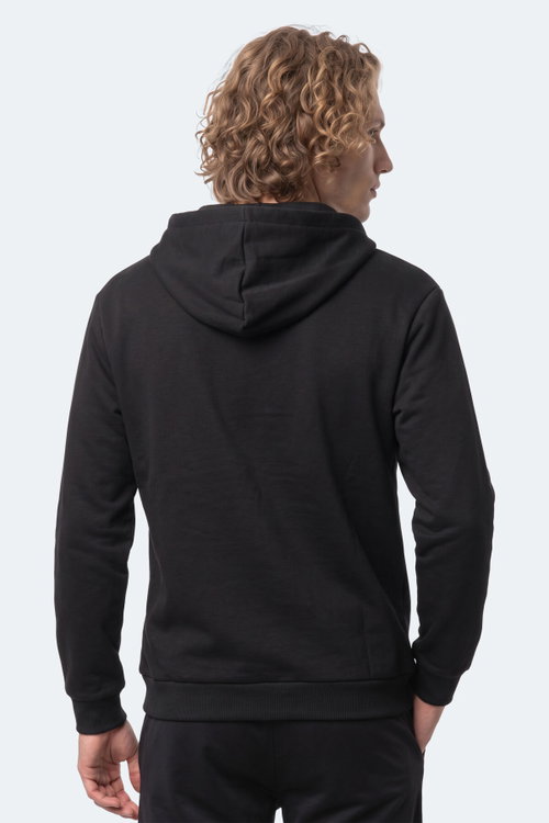 Slazenger KISHAN I Erkek Kapüşonlu Siyah Sweatshırt