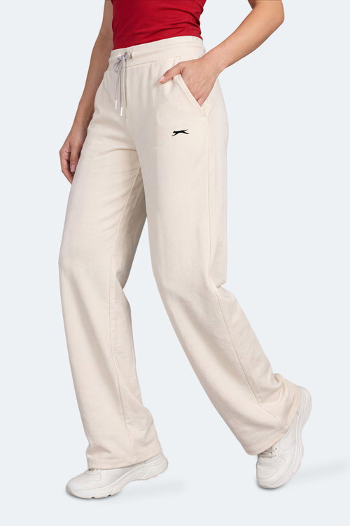 Slazenger KISSED IN Kadın Bol Paça Flare Bej Eşofman Altı