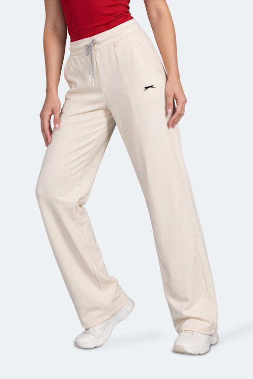 Slazenger KISSED IN Kadın Bol Paça Flare Bej Eşofman Altı