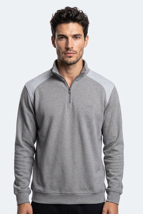 Slazenger KLASS I Erkek Dik Yaka Fermuarlı Antrasit Sweatshırt