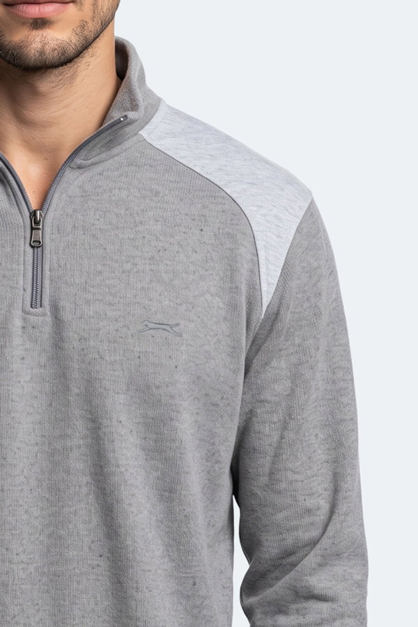 Slazenger KLASS I Erkek Dik Yaka Fermuarlı Antrasit Sweatshırt