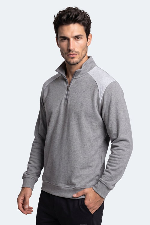 Slazenger KLASS I Erkek Dik Yaka Fermuarlı Antrasit Sweatshırt